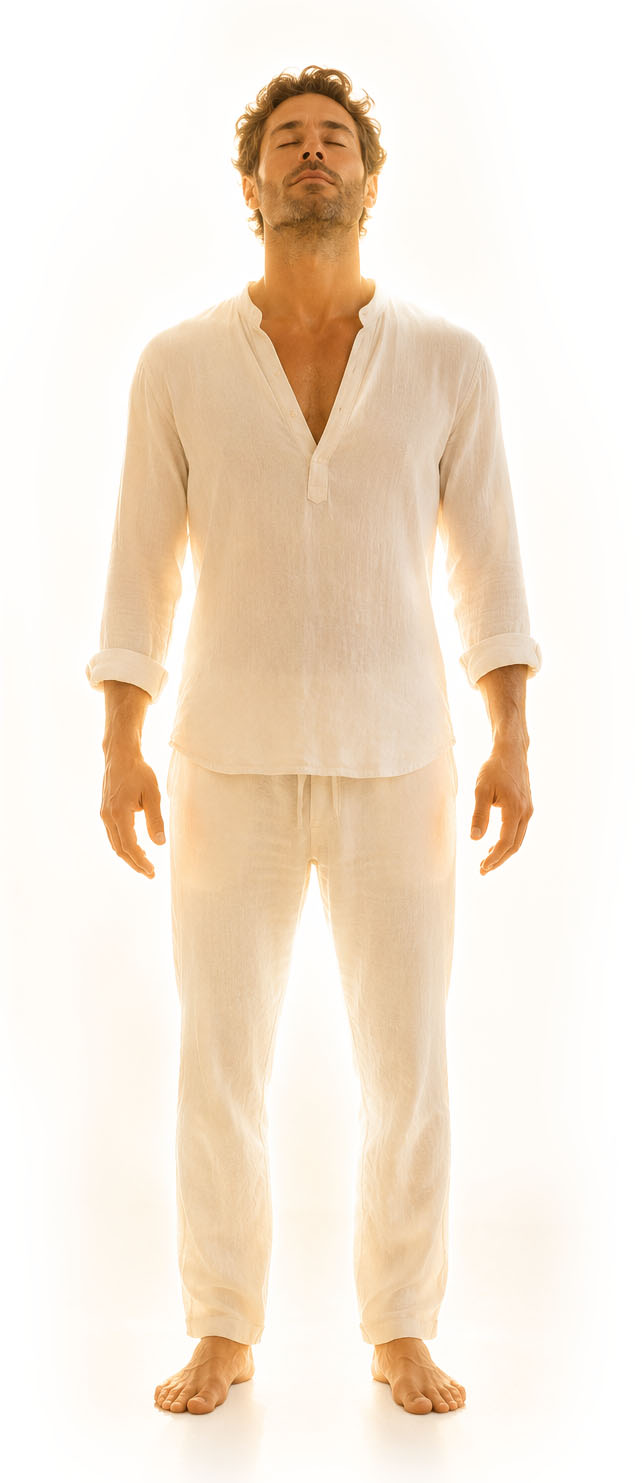 Standing man in a grounded reset state
